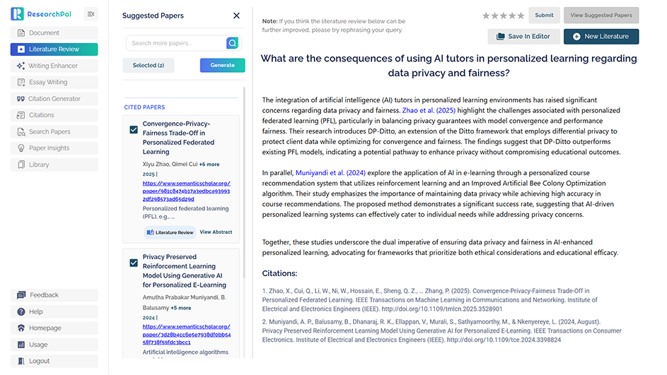 Literature Review Interface