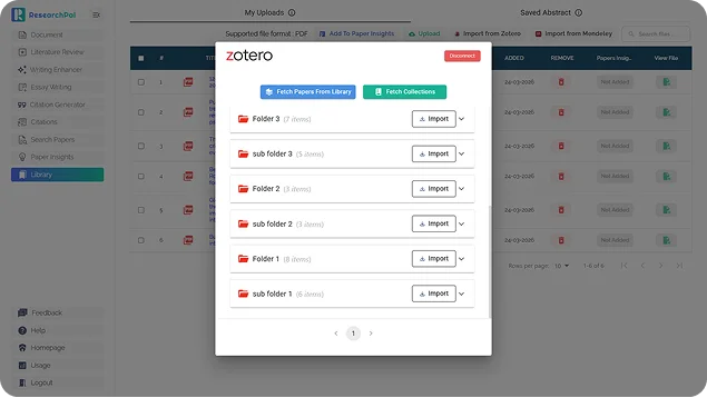 Research Library Interface View 2