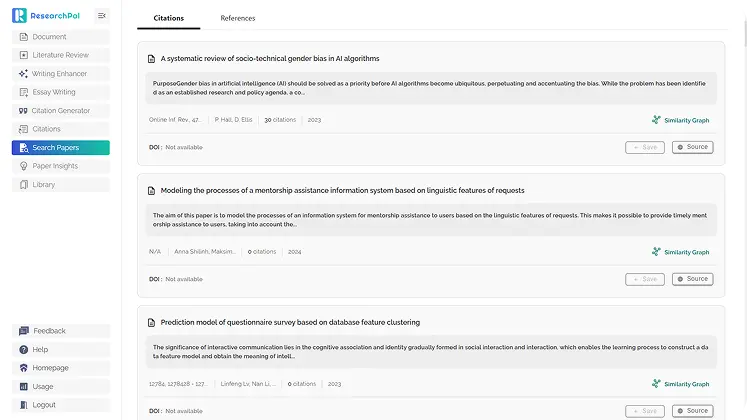 Nested Citations Navigation